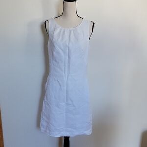 Saint Tropez West Sz 10 White Sleeveless Linen Dress